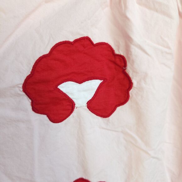 Zara Limited Edition Embroidered Dress Medium Pink Red Cotton Boho Folk Peasant - Picture 8 of 10